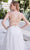 J'Adore - JM102 Embellished Plunging Neck Glitter Tulle A-Line Gown Special Occasion Dress