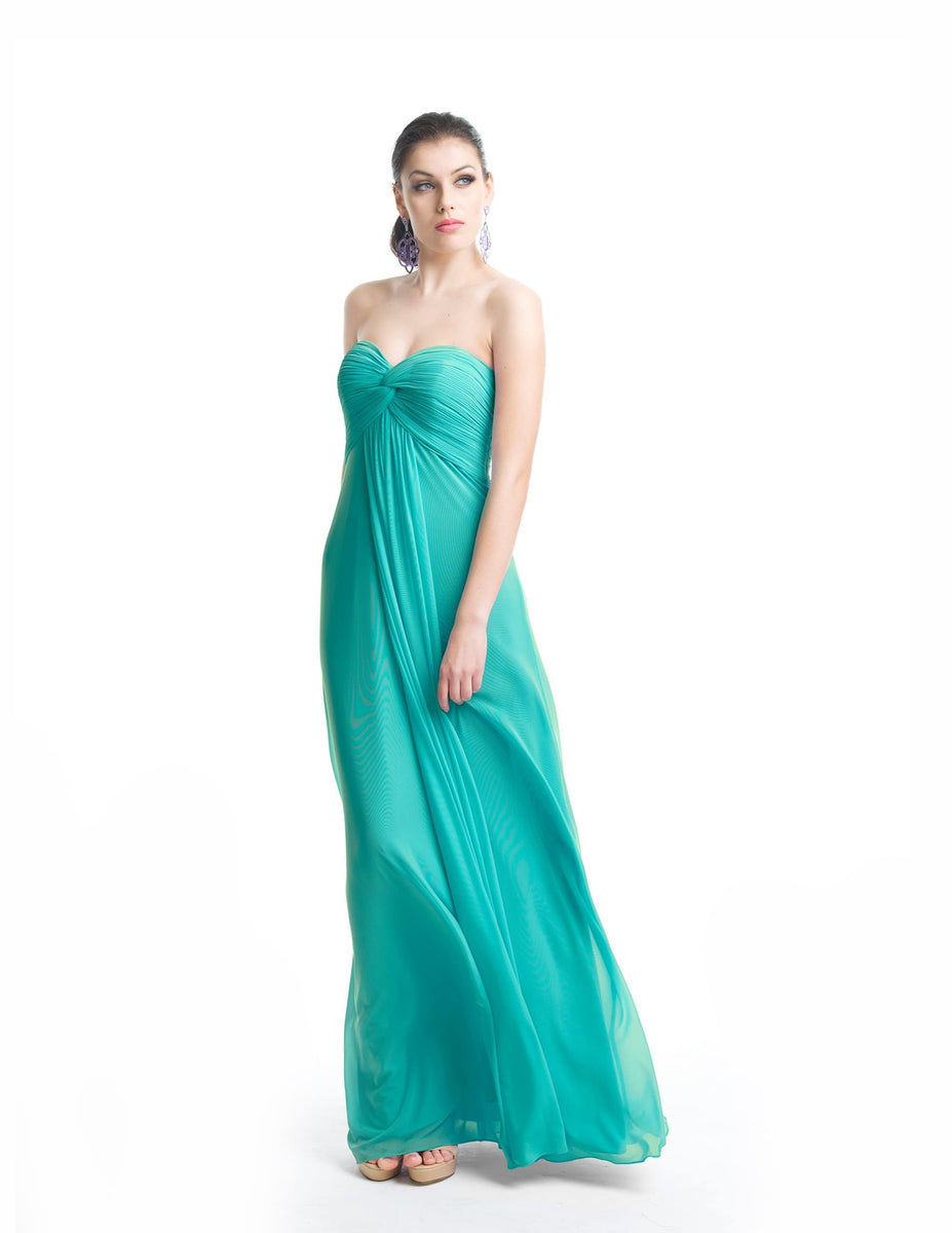 J'Adore Dresses - J5082 Strapless Knot Accented Empire Long Gown ...