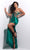 Jasz Couture - 7200 Illusion One Shoulder Bustier High Slit Satin Gown Pageant Dresses