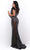 Jasz Couture - 7226 Feather Shoulder Beaded and Sequin Illusion Gown Evening Dresses