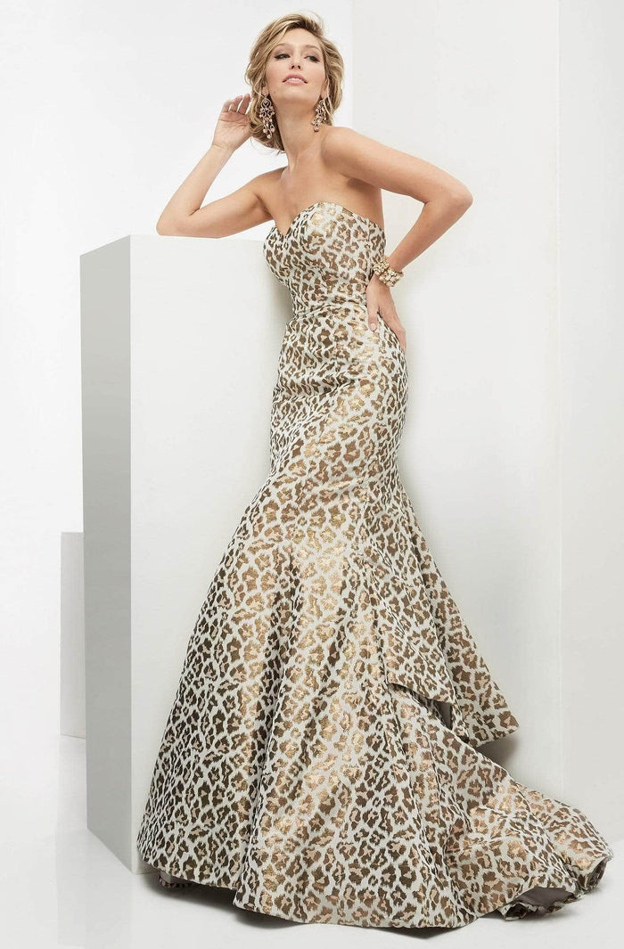 Jasz Couture - Strapless Leopard Mermaid Gown 5911 - 1 pc Leopard In Size 0 Available CCSALE 0 / Leopard