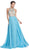 Jeweled Illusion Halter A-line Prom Dress Dress XXS / Turquoise