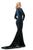 Johnathan Kayne - 2045 Bedazzled Long Sleeve V-neck Trumpet Dress - 1 pc Black-Ab In Size 16 Available CCSALE 16 / Black-AB