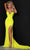 Johnathan Kayne 2529 - Strapless Sequined Long Dress Special Occasion Dress 00 / Lemon Lime