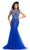 Johnathan Kayne - Illusion Jewel Stretch Lace Mermaid Gown 9039 - 1 pc Royal In Size 14 Available CCSALE 14 / Royal