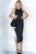 Jovani - 00572 Two Tone Asymmetric Ruffle Fitted Dress Evening Dresses 00 / Black/White