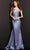 Jovani 03326 - Asymmetric Neck Metallic Mermaid Evening Gown Special Occasion Dress