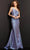 Jovani 03326 - Asymmetric Neck Metallic Mermaid Evening Gown Special Occasion Dress