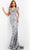 Jovani - 04228 V Neck Scoop Back Sequined Long Gown Evening Dresses