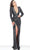 Jovani - 04260 Long Sleeve Plunging V Neck Full Sequins Evening Dress Evening Dresses