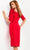 Jovani - 04281 Short Sleeve Asymmetric Knee Length Dress - 1 pc Red In Size 12 Available CCSALE 12 / Red