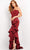 Jovani - 04844 Sweetheart Neck Ruffled Long Gown Special Occasion Dress 00 / Red