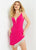 Jovani - 04977 Plunging Neck Rhinestone Fringe Hem Cocktail Dress Cocktail Dresses 00 / Fuchsia