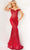 Jovani - 05838 Off Shoulder Glitter Mermaid Gown Special Occasion Dress In Red