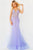 Jovani - 05839 Beaded Floral Applique Corset Bodice Mermaid Gown Prom Dresses 00 / Periwinkle