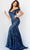 Jovani 06068 - Geometric Sequin Prom Dress Special Occasion Dress 00 / Navy