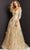 Jovani 06636SC - Embellished Floral Evening Gown Evening Dresses 00 / Champagne