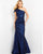 Jovani - 06751SC Asymmetric One Shoulder Cap Sleeve Evening Dress - 1 pc Cobalt in Size 8 Available CCSALE 8 / Cobalt