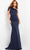 Jovani 06753SC - One Shoulder Evening Gown Evening Dresses 00 / Navy