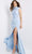 Jovani - 06859 High Neck Trumpet Gown With Slit Special Occasion Dress 00 / Light-Blue