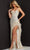 Jovani - 07068 Strapless Feathered High Slit Gown Special Occasion Dress