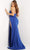 Jovani - 07142 Sheer Deep V-Neckline Sheath Long Dress Special Occasion Dress