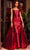 Jovani 07441 - Square Neck Floral Evening Dress Special Occasion Dress 00 / Red