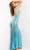 Jovani - 07627 V-Neck Backless Sheath Dress Prom Dresses In Blue