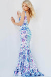 Jovani 08257 Long Mermaid Prom Pageant Gown Sequin Floral Formal Gown –  Glass Slipper Formals