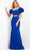 Jovani 08526 - Puff Sleeve Midriff Cutout Evening Dress Special Occasion Dress 00 / Royal