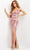 Jovani 08546 - Spaghetti Strap Beaded Evening Gown Evening Dresses 00 / Nude/Pink