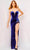 Jovani 09056 - Strapless Velvet Prom Gown In Blue