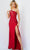 Jovani 09339 - Beaded One Shoulder Prom Gown Special Occasion Dress 00 / Red