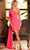 Jovani 09366 - Side Asymmetrical Cocktail Dress Holiday Dresses 00 / Hot-Pink