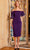 Jovani 09517 - Puff Sleeves Sheath Cocktail Dress Special Occasion Dress 00 / Plum