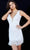 Jovani 22265 - Fringed Sleeveless V-neck Evening Dress Special Occasion Dress 00 / White