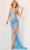 Jovani 22275 - Illusion Bodice Evening Dress Evening Dresses 00 / Sky-Blue