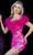 Jovani 22349 - Feathered Off Shoulder Romper Special Occasion Dress 00 / Hot-Pink