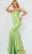 Jovani 22824 - Sequined Plunging V-Neck Prom Gown Special Occasion Dress 00 / Neon Green