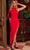 Jovani 24103 - High Neck Asymmetric Hem Evening Dress Special Occasion Dress 00 / Red