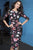 Jovani - 2915 Floral Print Bateau Fitted Dress Semi Formal