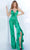 Jovani - 3012 Ruffled Plunging V-Neck Jumpsuit Prom Dresses 00 / Green