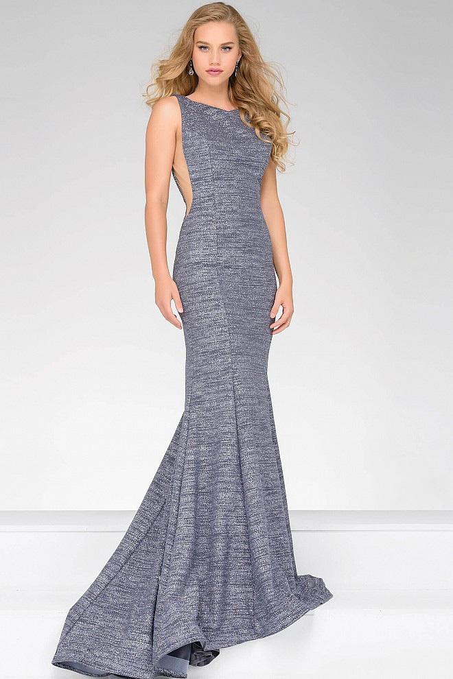 Jovani 45830 Glamorous Low Back Prom Dress - 1 pc Gunmetal in Size 0 Available CCSALE 0 / GunMetal