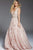 Jovani - 53038 Trailing Foliage Appliqued Ballgown - 1 pc Champagne In Size 8 Available CCSALE 8 / Champagne