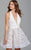 Jovani - 55738 Floral Plunging Halter Cocktail Dress Cocktail Dresses 00 / Ivory