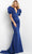 Jovani 7268 - Puff Sleeves V-Neck Evening Dress Prom Dresses 00 / Deep/Royal