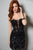 Jovani 89930A Strapless Plunging Lace Short Dress CCSALE 2 / Black/Silver