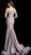 Jovani - Asymmetric Stretch Glitter Mermaid Evening Gown 67650SC - 1 Pc Light Blue in Size 14 and 2 pcs Mauve in Size 20 and 22 Available CCSALE