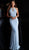 Jovani - Beaded Halter Trumpet Evening Gown 67101 - 1 pc Light-Blue In Size 8 Available CCSALE 8 / Light-Blue