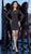 Jovani - Beaded Long Sleeve Bateau Sheath Dress 61881SC - 1 pc Black In Size 2 Available CCSALE 2 / Black